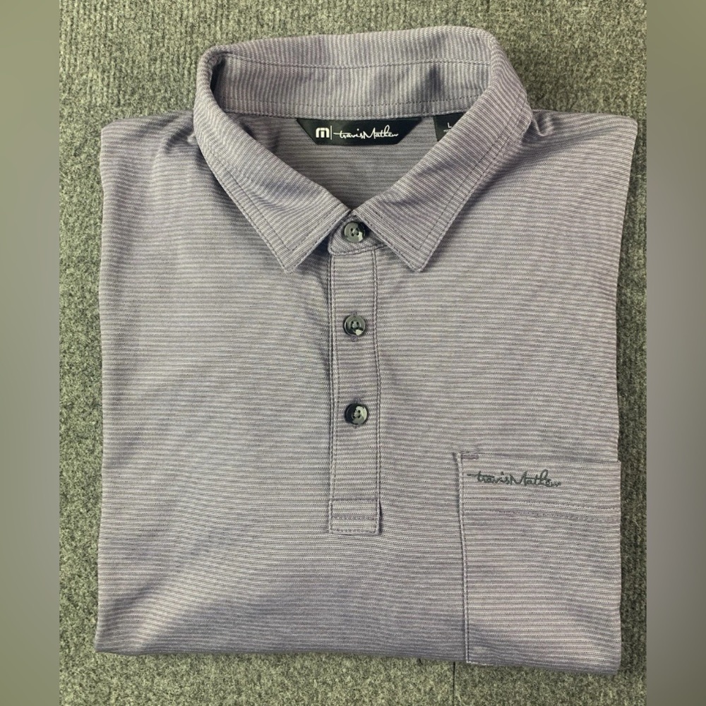 Travis Mathew Mens Pima Cotton Blend Short Sleeve Golf Polo Shirt Size L Purple
